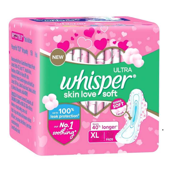 Whisper Ultra Soft Sanitary Pads XL+15Pads