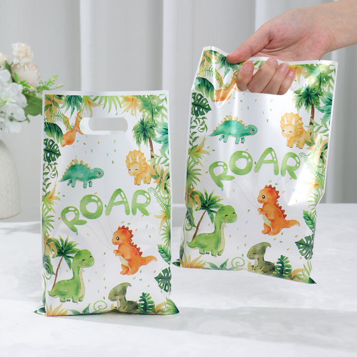 20PCS Cartoon Dinosaur Candy Tote Bags - Adorable Party Favors for Kids Birthday, Dinosaur-Themed Party & Packaging