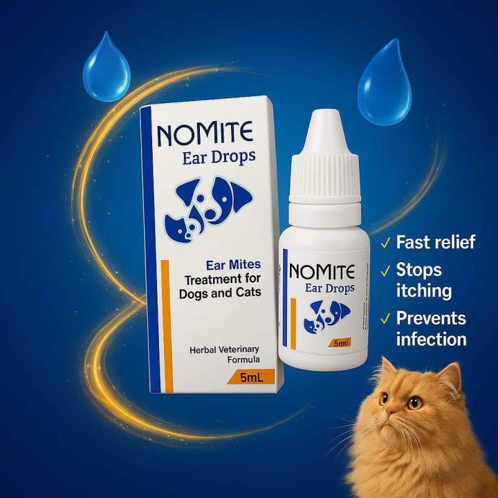 Nomite Nomite Ear Drops for Cats & Dogs – Effective Ear Mite & Ear Infection ...
