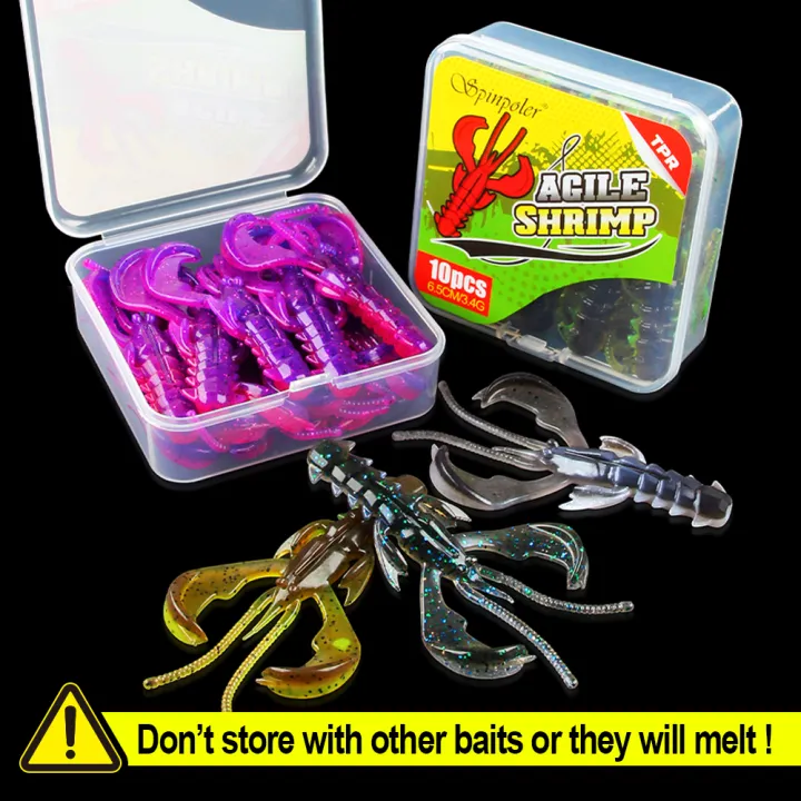 Spinpoler%20Agile%20Shrimp%20Soft%20Bait%20Fishing%20Lure%20TPR%20Floating%20Salted%20UV%20Active%20Crayfish%20For%20Weedless%20Rigs%20Jig%20Ned%20Split%20Drop%20Shot%20-%20Image%207