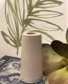 Ribbed vase small size(plantable +artificial flower decorative)size 10*5.5 cm.