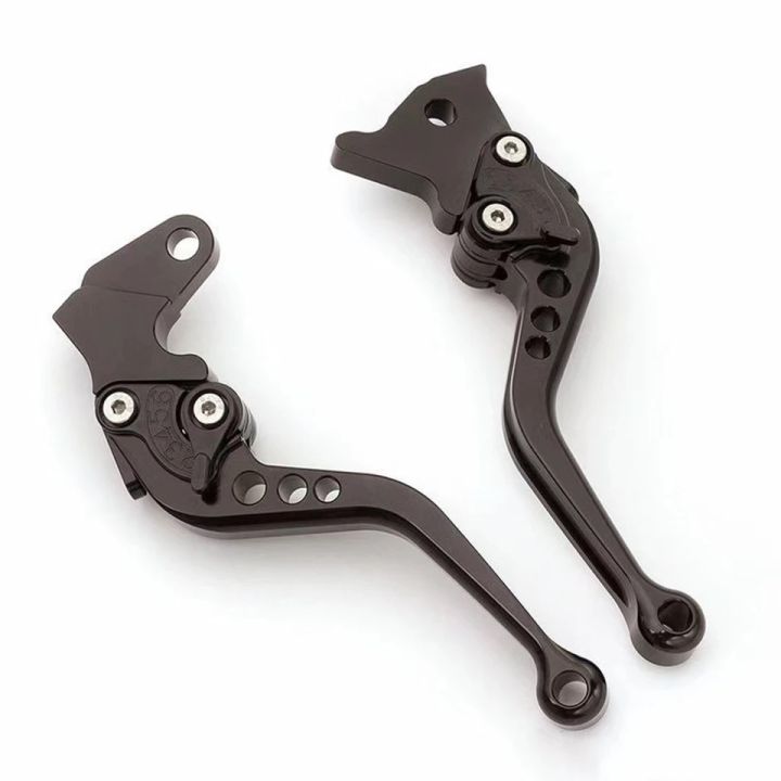 Motorcycle Brake Lever Set For 70cc CNC Clutch Levers 6 Points Adjustable Levers Black Aluminum For 70cc Bikes