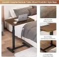 Over bed table with castors height adjustable Hospital Bed Table, Overbed Table with Hidden Wheels and Cup Holder, Adjustable Bedside Table and Rolling Bed Tray and Laptop Cart, Over Bed Hospital Table for. 
