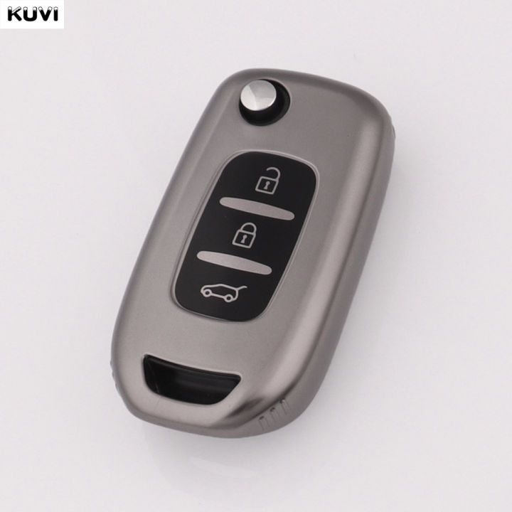Shell For Kwid TPU Car Flip Key Case Cover Shell For Renault Kwid 2023 Kadjar Captur ...