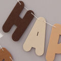 Brown Bear Birthday Letter Pull Flag Party Decoration banner layout 1 set 1 piece. 