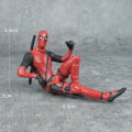 6pcs/set Deadpool Anime Action Figure Sitting Posture Model X-Men Mini Doll Car Decoration Marvel Collection Figurine Kids Toy. 