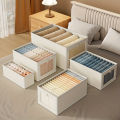 Large Foldable Canvas Storage Box with Clear Window - Organize and Store Clothing Space-Saving Home Closet Organizer.