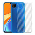 Carbon Fiber Transparent Back Sticker for Redmi 9C, Silicone Case with Bumper Protection, Precise Cutouts, Raised Lips for Screen and Camera Protection. 