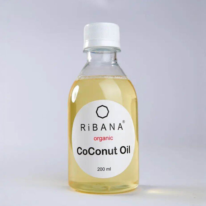 Ribana Organic Coconut Oil 200ml Pure Natural Formula for Hair and Skin Care Cold Pressed Quality