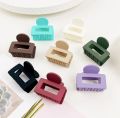 Random colour Multi colours Pack of 6 Fashion Solid Color Hair Claw Clips for Women, Small Size Designs. 