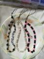 Beaded Mobile Phone Charm – Custom Name Wrist Strap for Girls | Trendy Pearl & Bead Mobile Accessory for Girls. 