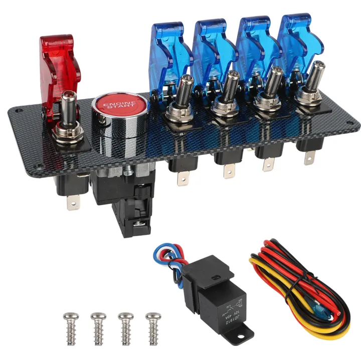 12V%20Racing%20Car%20Rocker%20Switch%20Panel%20Starter%20Light%20Toggle%20Ignition%20Engine%20Start%20Stop%20Push%20Button%20Set%20Kit%20LED%20Indicator%20Accessories%20-%20Image%207