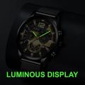 2023 Fashion Mens Business Watches Luxury Stainless Steel Mesh Belt Quartz Wrist Watch Luminous Clock Men Casual Calendar Watch. 