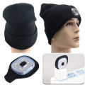 LED Lighted Beanie Cap Unisex Led Light Knitted Hat Winter Warm Hats Night Sports Hiking Running Camping Glow Cap with Head Lamp.