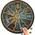 Adult Round Puzzle 1000 Pieces 12 constellations Challenge Games Learning Educational Puzzle Toys Moon Puzzle Space Flat Puzzle. 