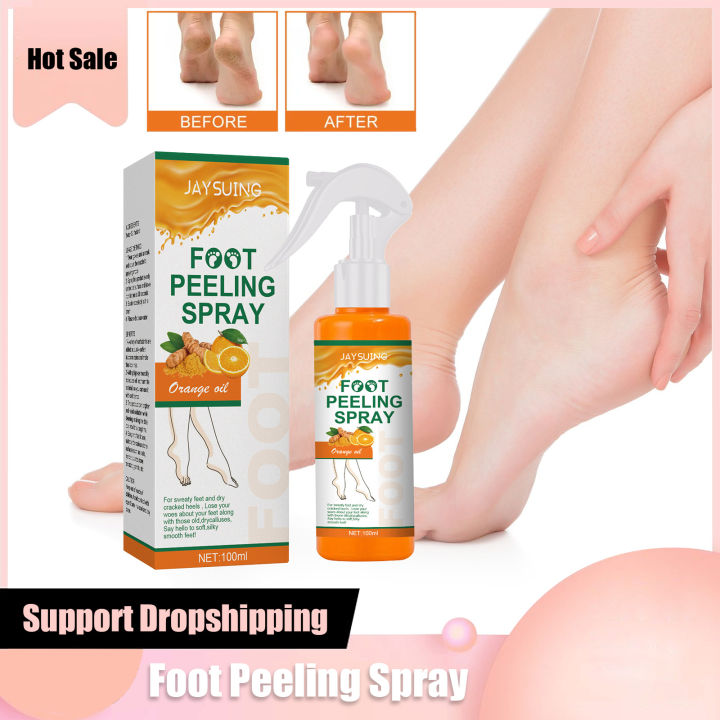 100ml Foot Peeling Spray Orange Essential Oil Exfoliating Nourish Peel Feet Calluses Dead Skin Remover Pedicure Foot Care Tool freshfeet
