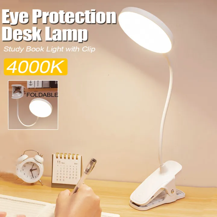 LED Eye Protection Desk Lamp USB Power Supply, Clip Model Eye Protection Night Light Desktop Study Bedroom Bedside Table Lamp