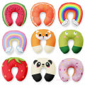 Cute Cartoon INS Style Travel Neck Pillow U-Shaped Panda Rainbow Cloud Fruit Inflatable Cushion For Kids Adults Family Friends.