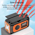 12000mAh AM/FM/NOAA Weather Radio with 2 Solar Panels Solar Hand Crank Portable Emergency Radio Reading Lamp for Outdoor Camping. 