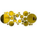 26pcs Round Acrylic Mirror Stickers - Self-Adhesive Removable Bathroom/Kitchen Wall Decor, Shatterproof Tile Art for Ceramic. 