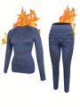 Womens Thermal Underwear Ski Breathable Warm Base Layer Winter Long Johns Top Bottom Sets for Cold Weather.