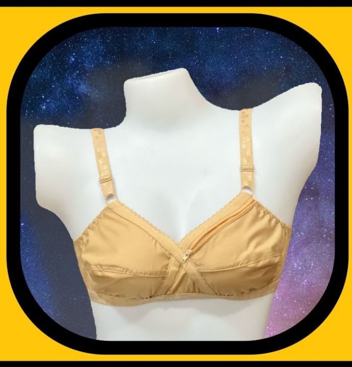 Cotton Bra with Zipper Pocket for Women & Girls – Comfortable & Functional, Available in Multiple Sizes