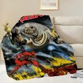 Band I-Iron M-Maidens Blanket Skin Friendly Comfort Warm Soft Plush Blanket Suitable Sofa Living Room Office Bedroom.