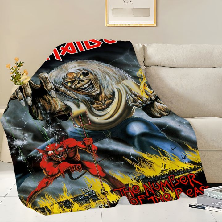 Band%20I-Iron%20M-Maidens%20Blanket%20Skin%20Friendly%20Comfort%20Warm%20Soft%20Plush%20Blanket%20Suitable%20Sofa%20Living%20Room%20Office%20Bedroom%20-%20Image%204