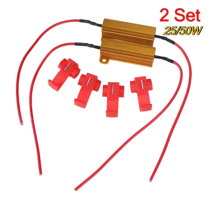 2 Sets 25W 50W Car LED Canbus Decoder 6ohm 8ohm 50 Ohm Load Resistors ...
