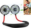 Portable Neck Fan comes with USB Rechargeable, Hands-Free Bladeless Mini Fan with 3 Speeds Mode, 48 Air Outlets, Portable Wearable Design for Travel, Sports, and Office Use (Black). 