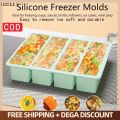 Food Storage Ice Cube Mold Giant Silicone Freezer Trays With Lid 4-Cubes Extra-Large Soup Ice Molds〔CC11〕. 