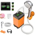 Portable Outdoor Camping Shower with Digital Display Temperature, 4800/6000/7800mAh Electric Shower for Garden Car Washing Pet. 