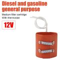 12V Diesel Fuel Filter Heater Pad with Thermostat Car Fuel Tank Antifreeze Oil Pipe Heating Silicone Heating Pad Ring Mat.