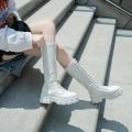 Winter Women Zipper New Long Boot Fashion Lace Up Non Slip Shoes Casual Thick Soled Trend Boots Comfortable Ladies Shoe Botas. 