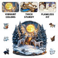 3D Wooden Puzzle: Enchanted Wolf Forest - Premium Craft & Fun A  for Your Lover, Home Decoration Craft Pendant. 