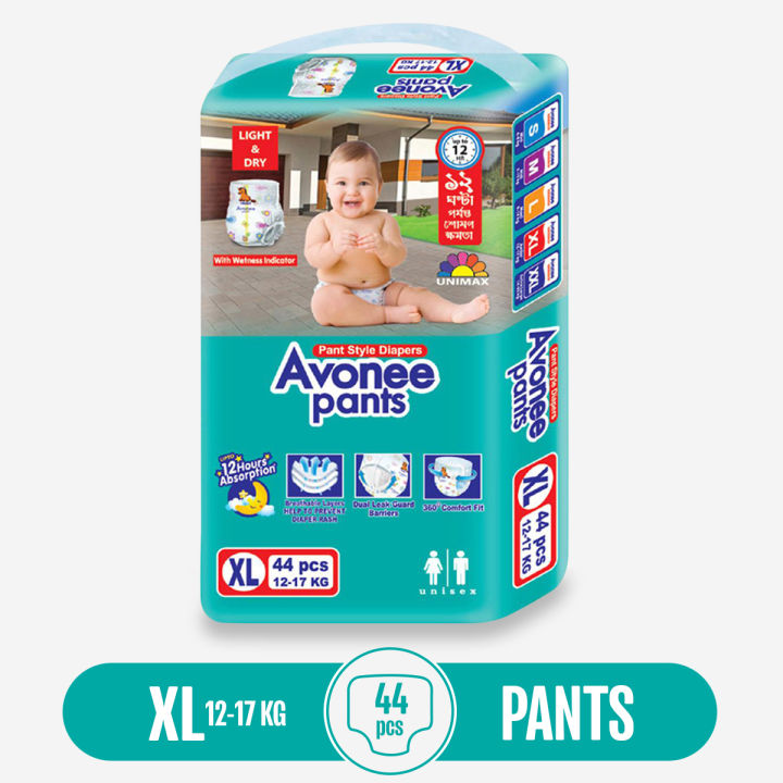 Avonee Pants Baby Diaper XL (12-17 KG) -44 PCS