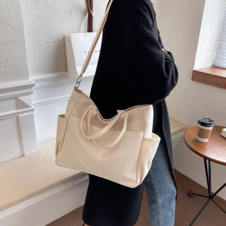Ins%20Lazy%20Wind%20Canvas%20Big%20Bag,%20New%20Korean%20Version%20Of%20The%20Single%20Shoulder%20Crossbody%20Bag%20Female%20Simple%20Literary%20Solid%20Color%20-%20Image%203