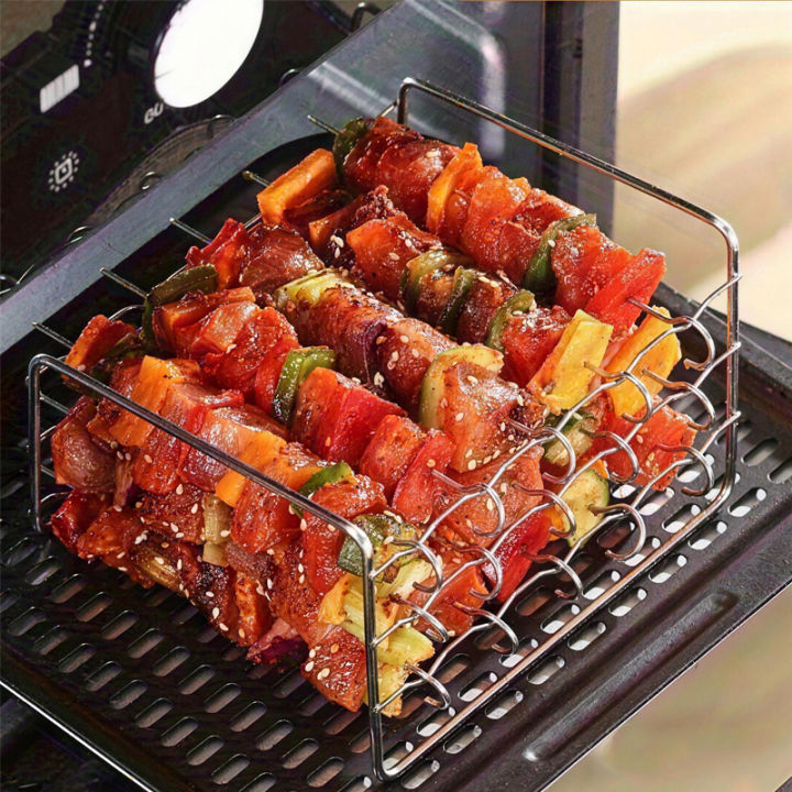 Stainless%20Steel%20Air%20Fryer%20Grill%20with%20Barbecue%20Stick%20Kitchen%20Air%20Fryer%20Rack%203%20Layer%20Oven%20Cooking%20Vertical%20Grill%20with%20Skewers%20-%20Image%202