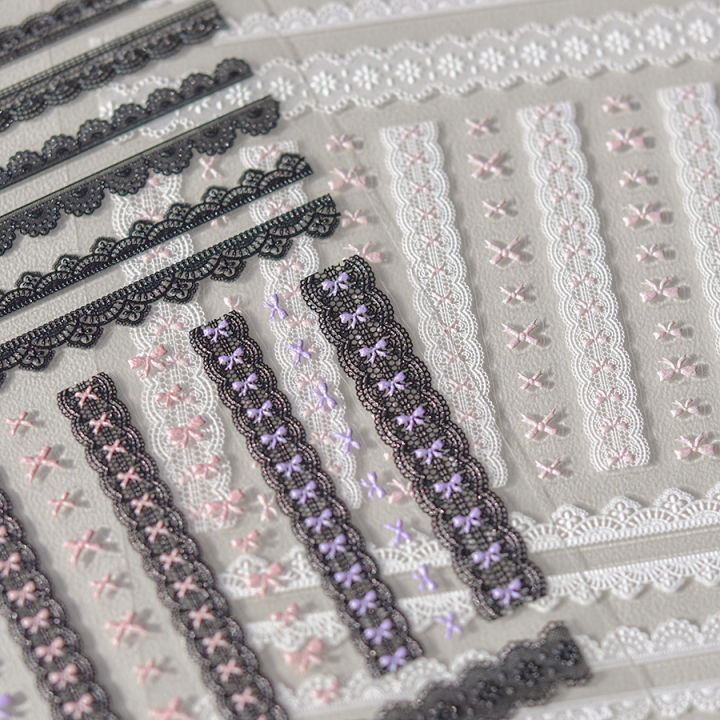 1pcs%205D%20Relief%20Kawaii%20Lace%20Series%20Nail%20Art%20Stickers%20Pink%20Bow%20Heart%20Nail%20Decoration%20Decals%20Self-Adhesive%20Manicure%20Accessories%20DIY%20-%20Image%202