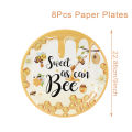 Bee Hive Theme PE Tablecloth Happy Birthday Party Decor Kids Wedding Baby Shower Party Supplies Kitchen Dining Table Cover. 
