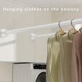 White 65-255cm Adjustable Stainless Steel Clothes Drying Rack No-Drill Telescopic Pole Curtain Rod for Balcony Bathroom. 