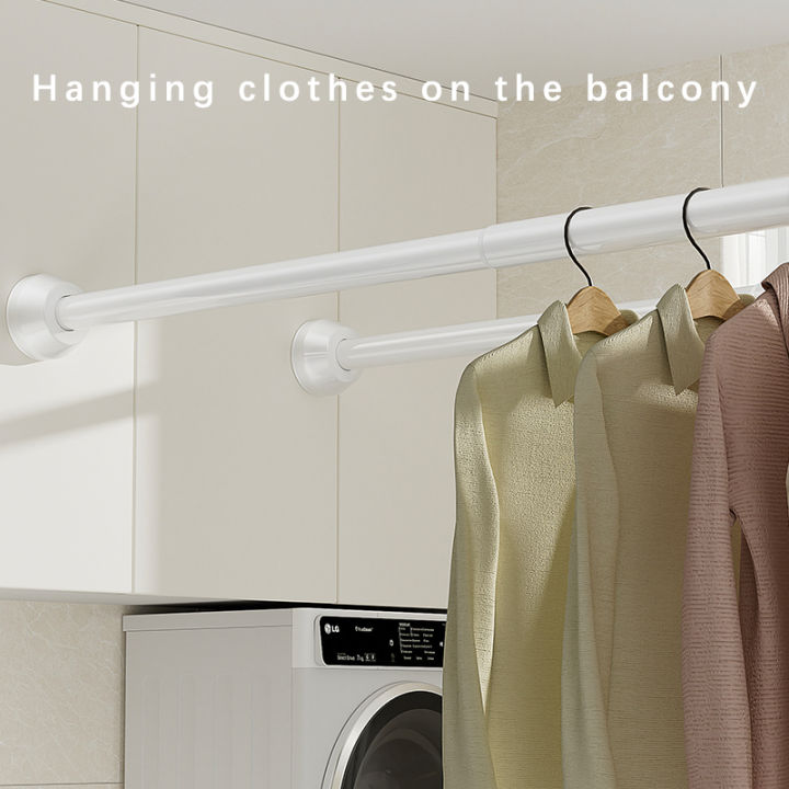 White%2065-255cm%20Adjustable%20Stainless%20Steel%20Clothes%20Drying%20Rack%20No-Drill%20Telescopic%20Pole%20Curtain%20Rod%20for%20Balcony%20Bathroom%20-%20Image%203