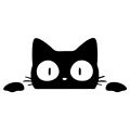 G154 1Pcs Universal Surprise Cat Peeking StickelBlack/White Funny Vinyl Decal Car StylingDecoration Accessories.