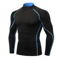 Men's High neck Long Sleeve Compression Shirts Cool Dry Sun Protection Sports Tights Undershirts Running Gym Tops.