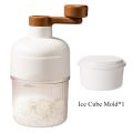 Household Small Size Hand-Operated Making Smoothie Machine with Ice Cube Mold Kitchen Hand Shaved Ice Breaker Ice Crusher.