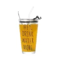 Glass Cup with Strew Juice drink jar. 