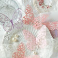 JIANQI 6 Pcs Hollow Butterfly Lace Material Paper INS Romance Butterfly Lace Collage Creative Handbook DIY Decorative Material.