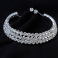 White Stone Choker Necklace Set With Earring For Women - Necklace For Girls - Very Appealing - In line with current fashion trends.