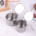 Practical Stainless Steel Sugar Bowl With Handle Lid Spoon Dustproof Waterproof Seasoning Jar Kitchen Restaurant Spice Container. 