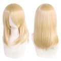 QQXCAIW High Quality 40cm Medium Cosplay Wig With Bang Black Blond Pink Red Blue Purple Heat Resistant Synthetic Hair Wigs. 